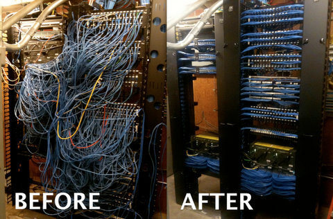 Before and After Star Network Communications has done your Structured Cabling.